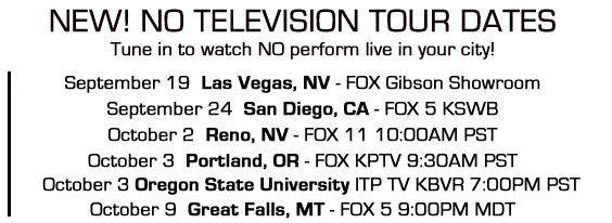 NO The Band TV TOUR Nick, Mike, Tim Jarzabek, Justin Corman